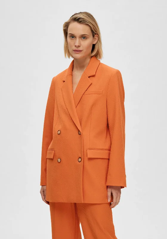 Selected Femme Nella Relaxed Blazer, Orangeade