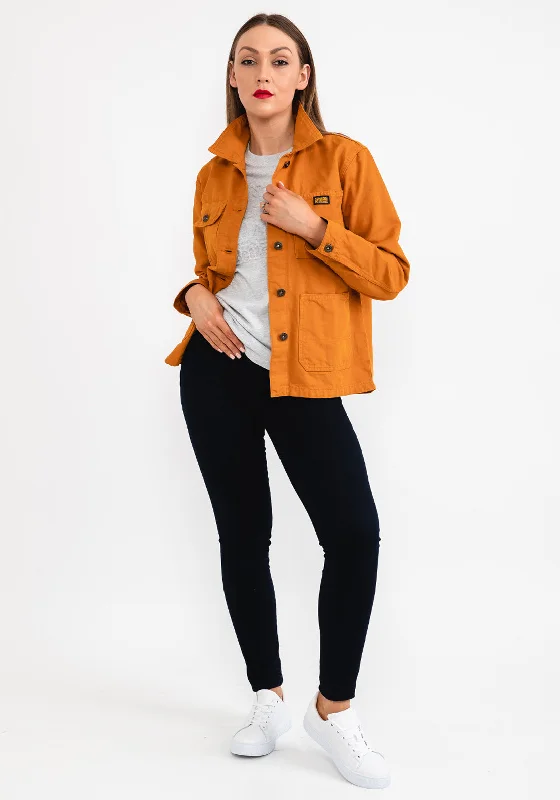 Superdry Womens Vintage Utility Jacket, Pumpkin Spice Brown