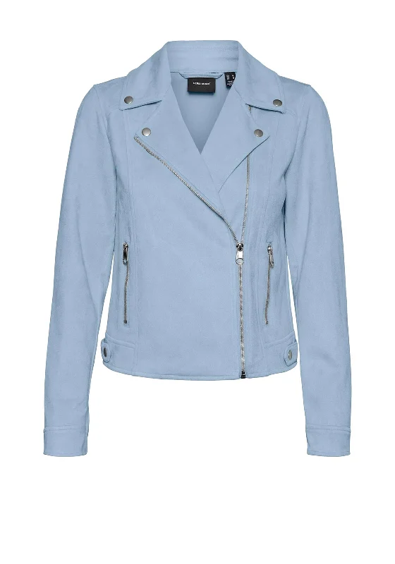 Vero Moda Jose Faux Suede Biker Jacket, Skyway