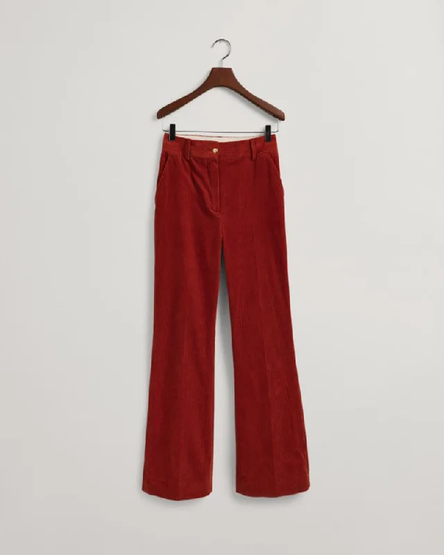 Gant Apparel Womens HW FLARE CORD PANTS 827/DARK OCHRE