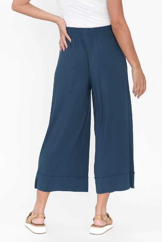 Lena Deep Blue Micro Modal Resort Pants