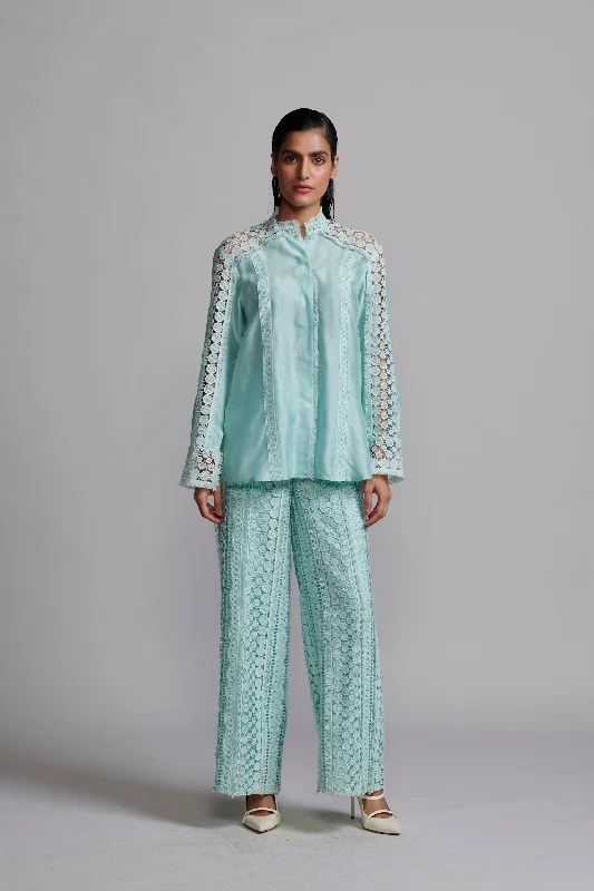 Mint Blue Lace Pant