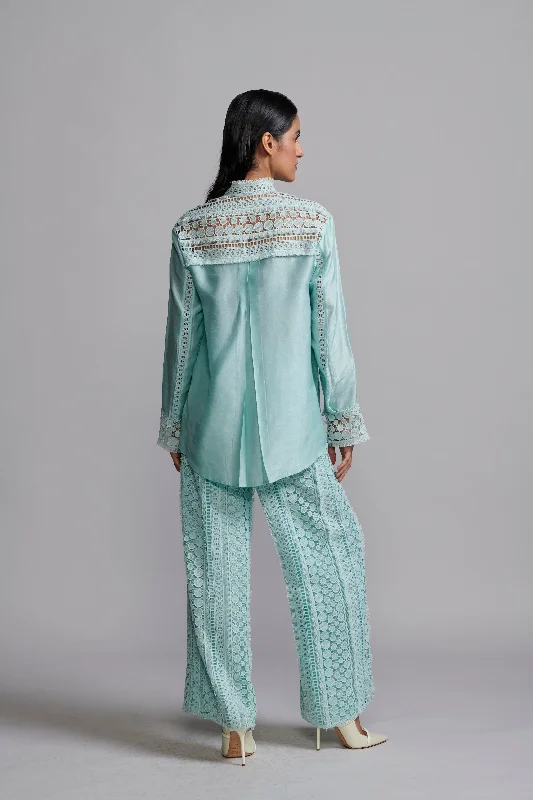 Mint Blue Lace Pant