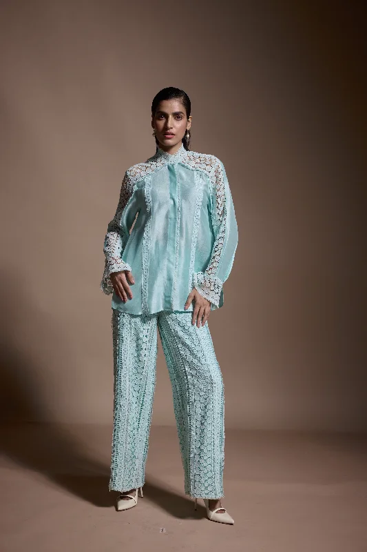 Mint Blue Lace Pant