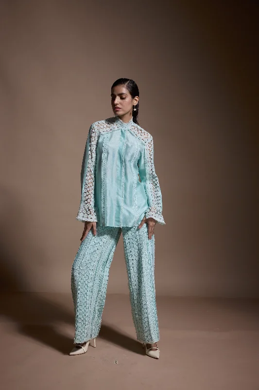 Mint Blue Lace Pant