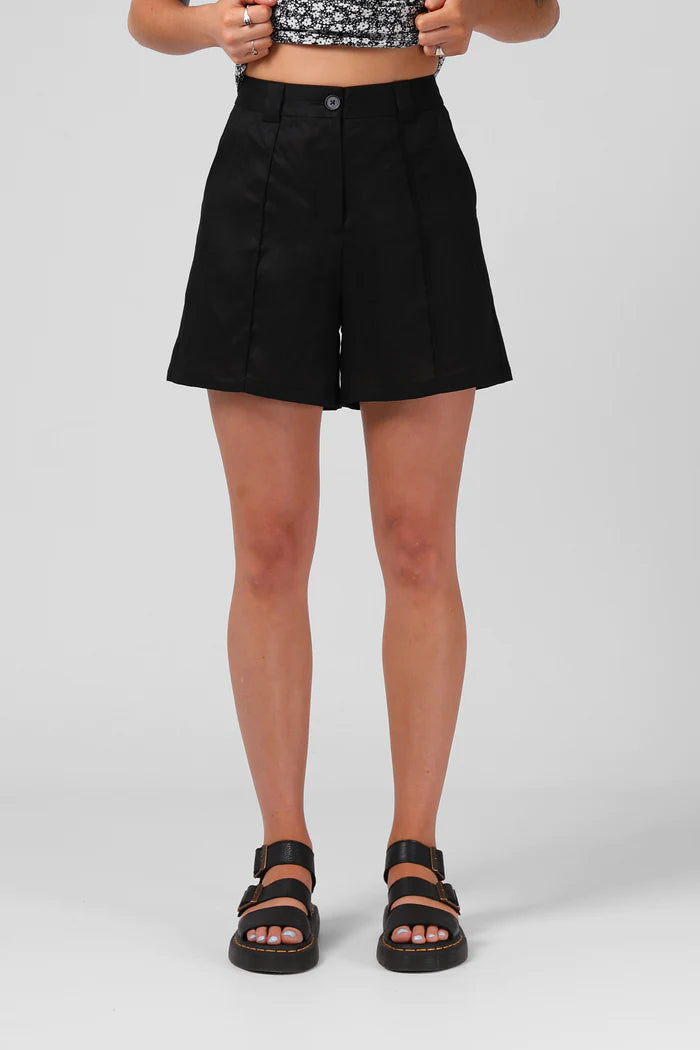 RPM LINEN SHORT - Black