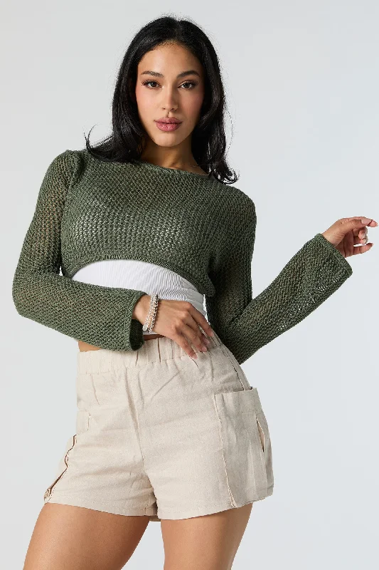 Open Knit Ultra Cropped Sweater