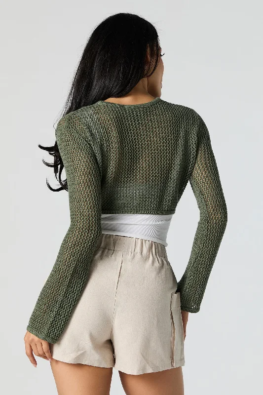 Open Knit Ultra Cropped Sweater