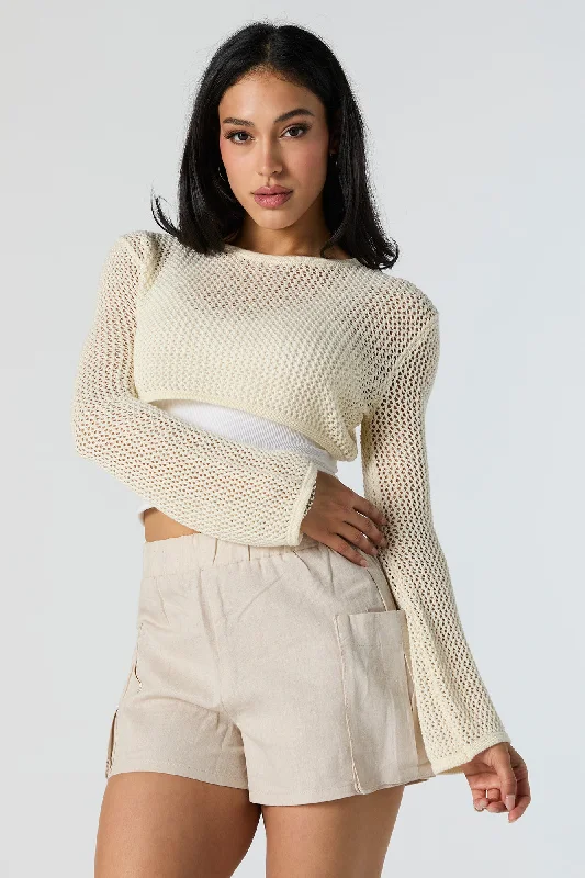 Open Knit Ultra Cropped Sweater