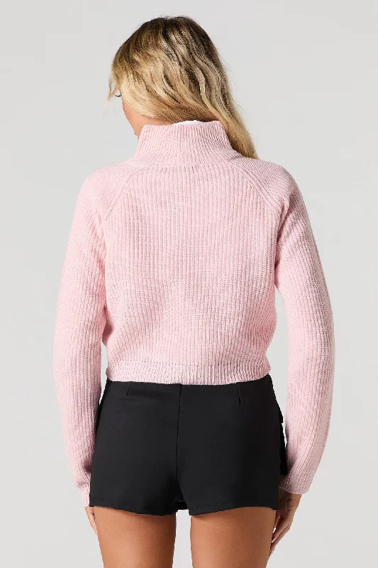 Quarter Zip Collared Combo Sweater