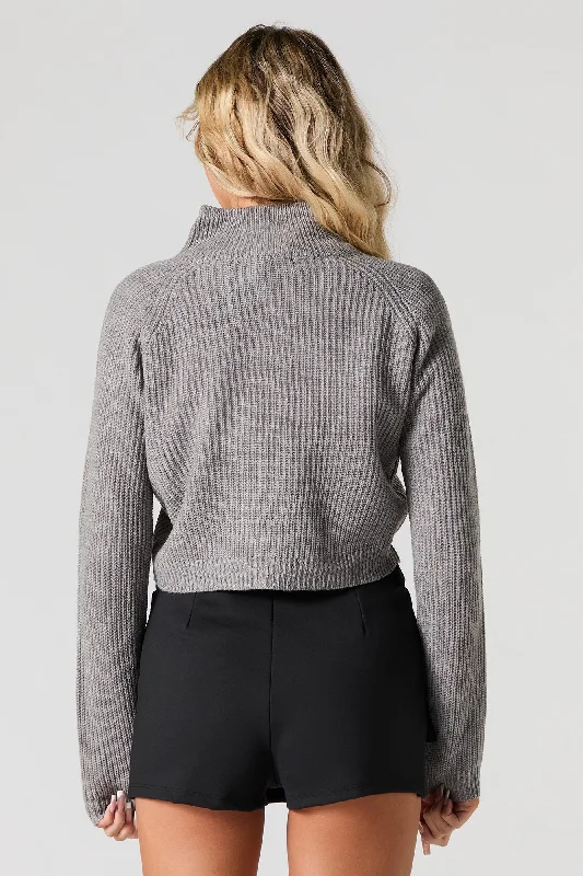 Quarter Zip Collared Combo Sweater