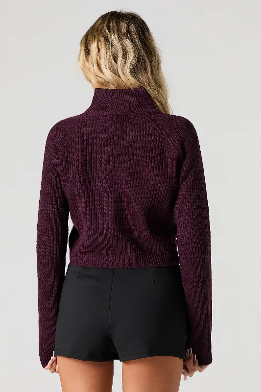 Quarter Zip Collared Combo Sweater