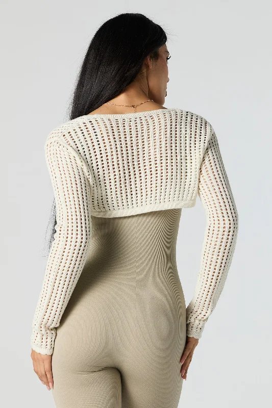 Open Knit Ultra Cropped Shrug