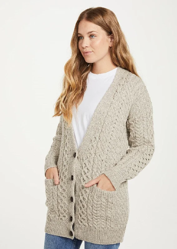 Aran Boyfriend Cardigan | Oatmeal