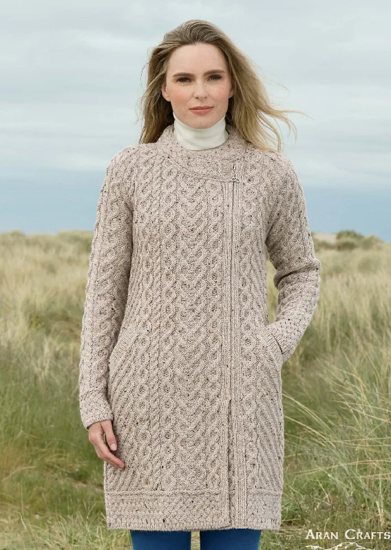 Aran Heart Design Coat | Oatmeal