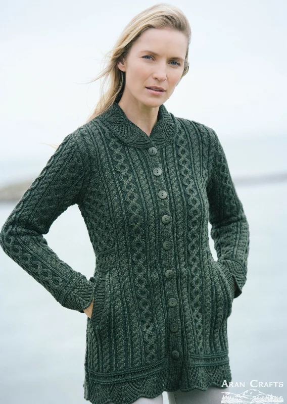 Aran Plated Scallop Jacket | Green