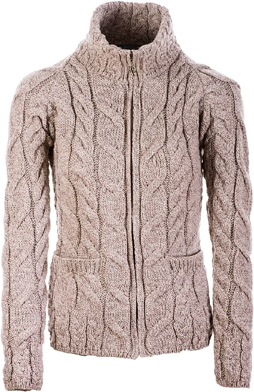 Aran Full Zip Cardigan | Oatmeal