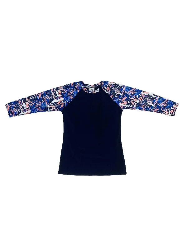 Blue Leaves Rashguard Swim Top