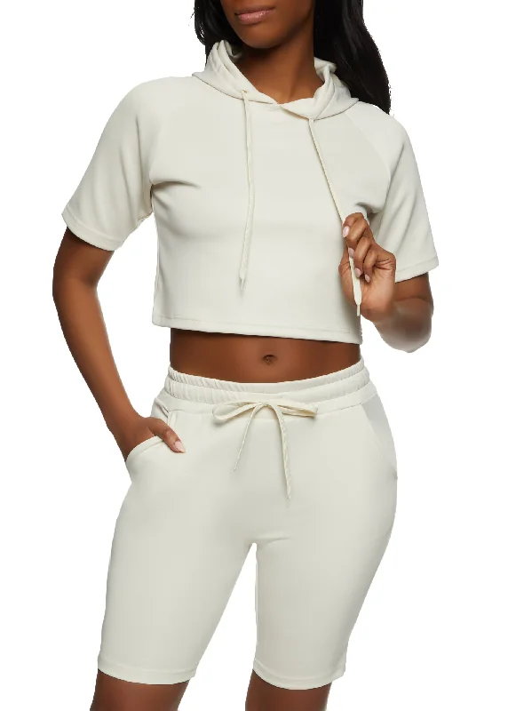 Short Sleeve Cropped Hoodie