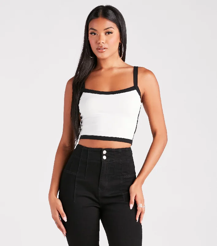 Retro Street Style Tank Crop Top