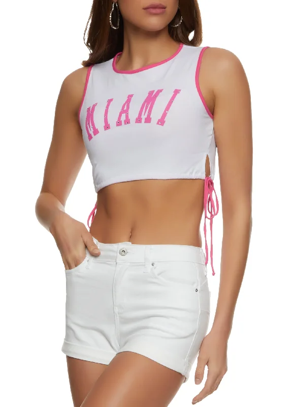 Miami Ringer Cropped Tank Top