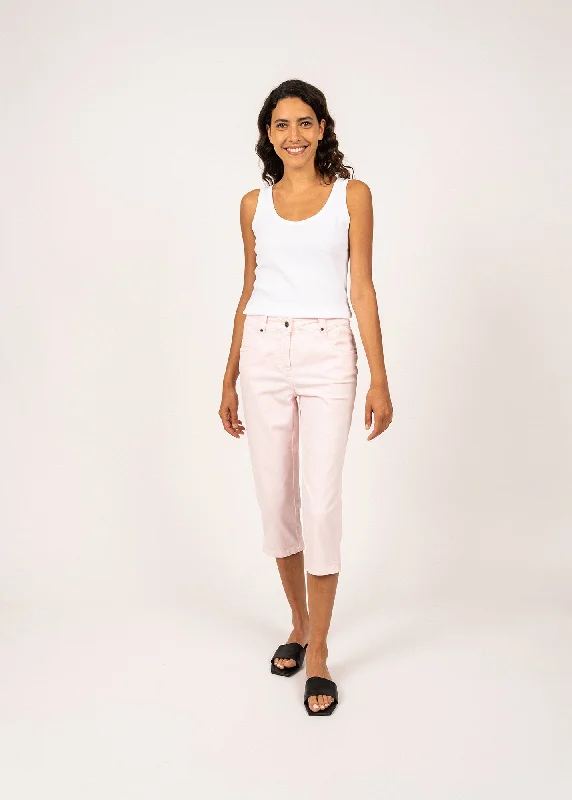 Elodie three quarters pants - in cotton, comfort fit (ROSE)