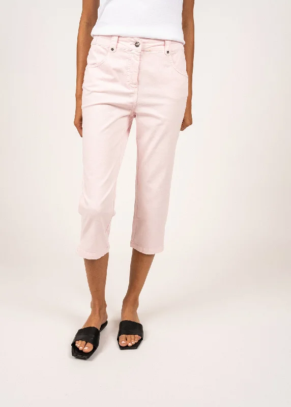 Elodie three quarters pants - in cotton, comfort fit (ROSE)