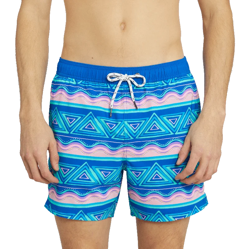 FIESTA STRIPE SPORT LINED SHORT - ARUBA BLUE