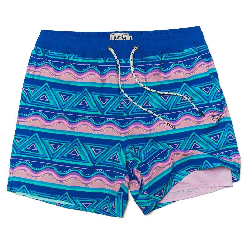 FIESTA STRIPE SPORT LINED SHORT - ARUBA BLUE