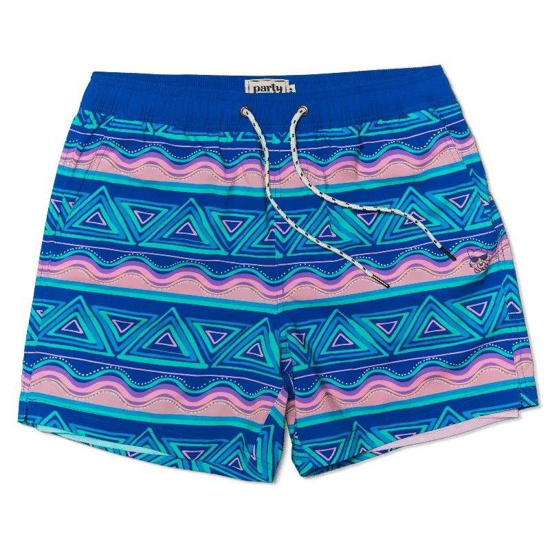 FIESTA STRIPE SPORT LINED SHORT - ARUBA BLUE