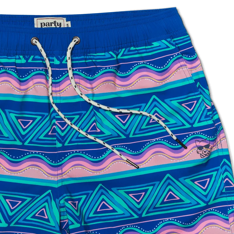 FIESTA STRIPE SPORT LINED SHORT - ARUBA BLUE