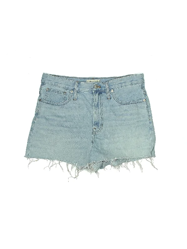 High-Rise Denim Shorts in Light Wash