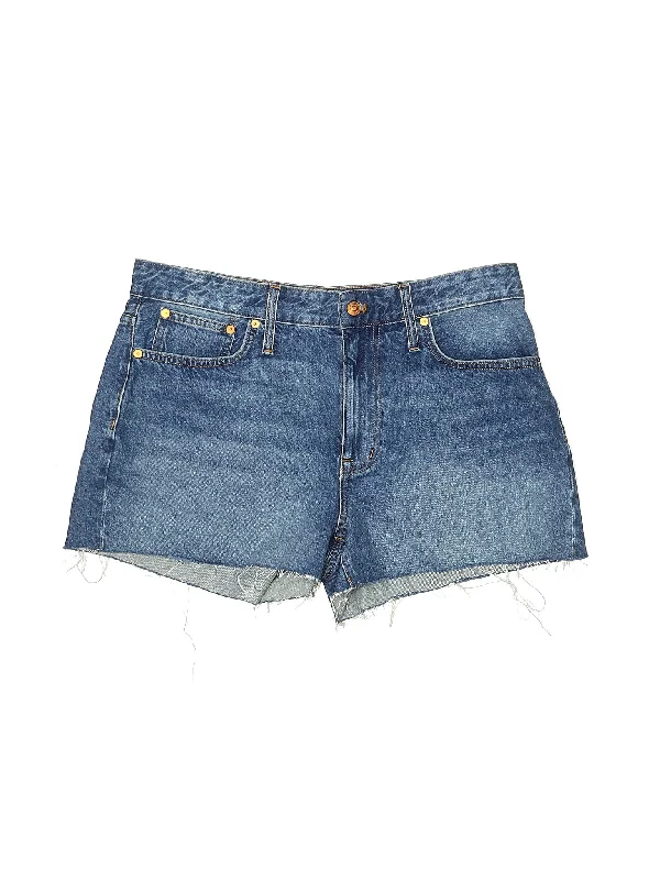 High-Rise Denim Shorts in Light Wash