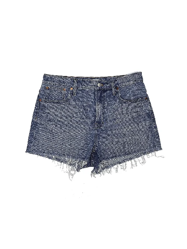 High-Rise Denim Shorts in Light Wash