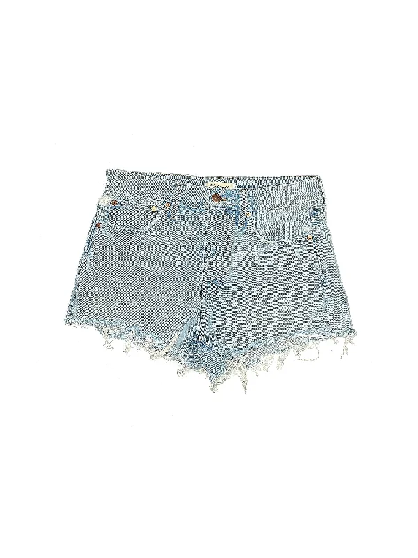 High-Rise Denim Shorts in Light Wash