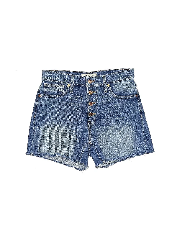 High-Rise Denim Shorts in Medium Wash