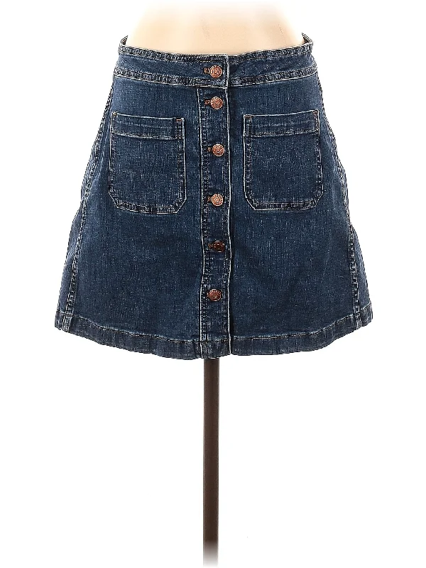 High-Rise Denim Skirt