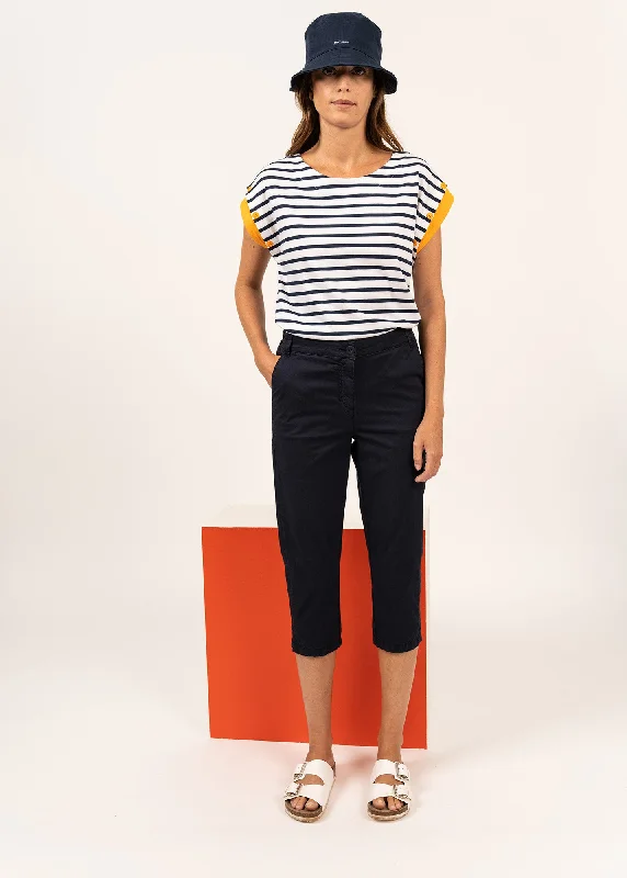 Marinette three quarter pants - in cotton twill (MARINE)