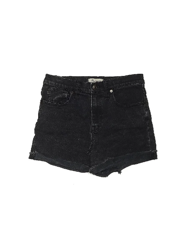 Mid-Rise Denim Shorts in Dark Wash