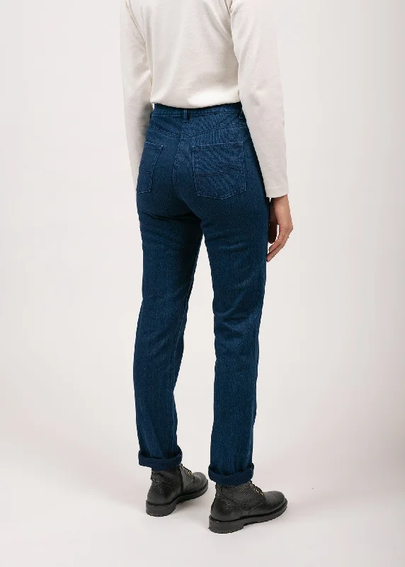 Patricia straight jeans - elasticated waist, in stretch cotton (DENIM)