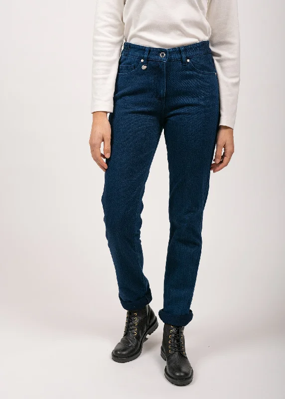 Patricia straight jeans - elasticated waist, in stretch cotton (DENIM)