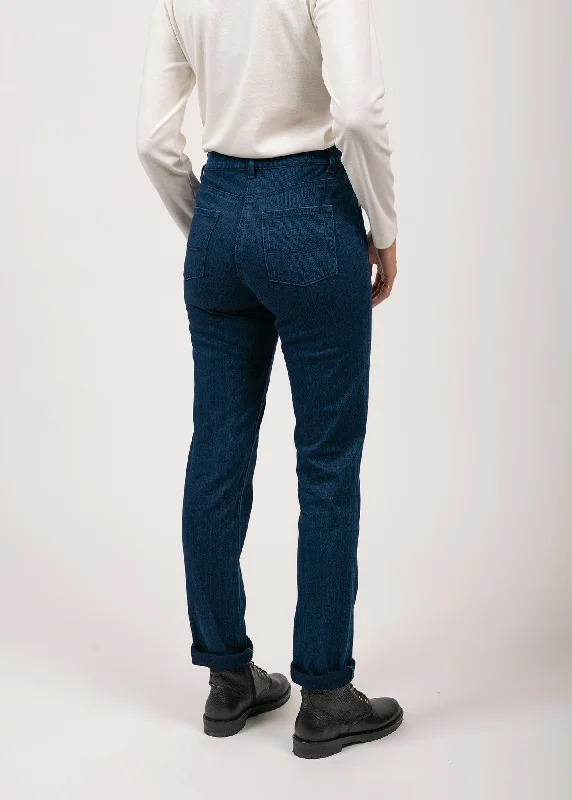 Patricia straight jeans - elasticated waist, in stretch cotton (DENIM)