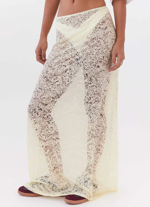 Atoir Lace Maxi Skirt - Yellow