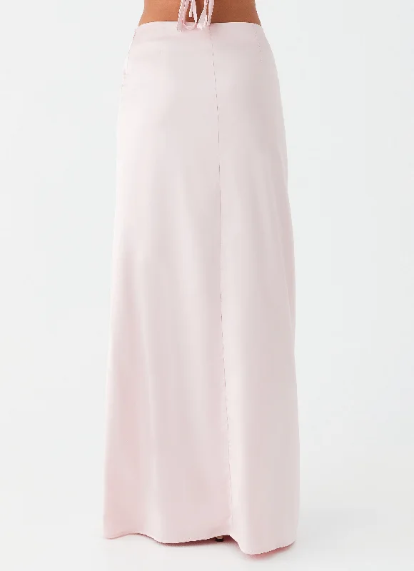 Crescent Light Twist Maxi Skirt - Pink