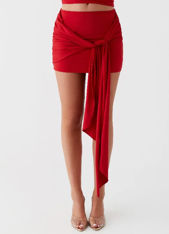 Grazie Lou Mini Skirt - Red