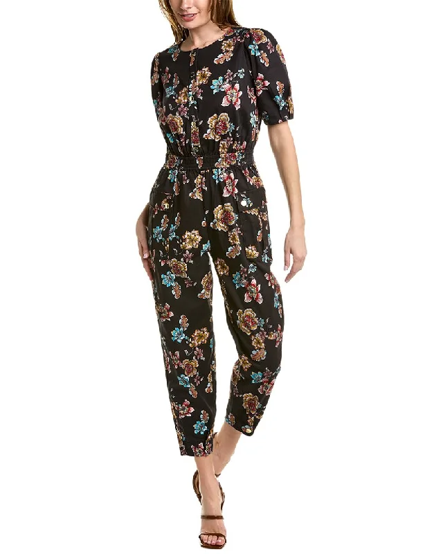 H HALSTON Floral Jumpsuit