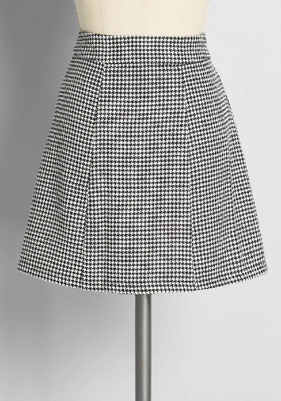 Heartbreaker in Houndstooth Mini Skirt