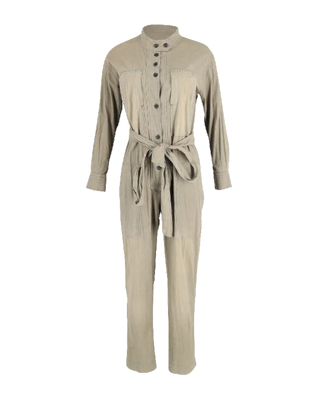 Isabel Marant Jumpsuit in Khaki Cotton