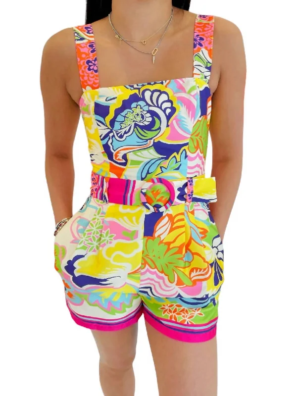 Kendra Romper In Pink/multi