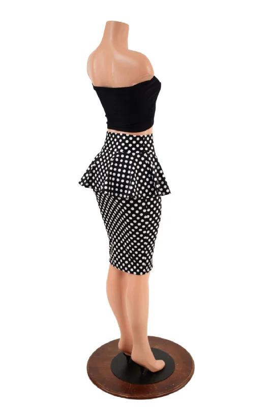 Peplum Wiggle Skirt & Strapless Top Set